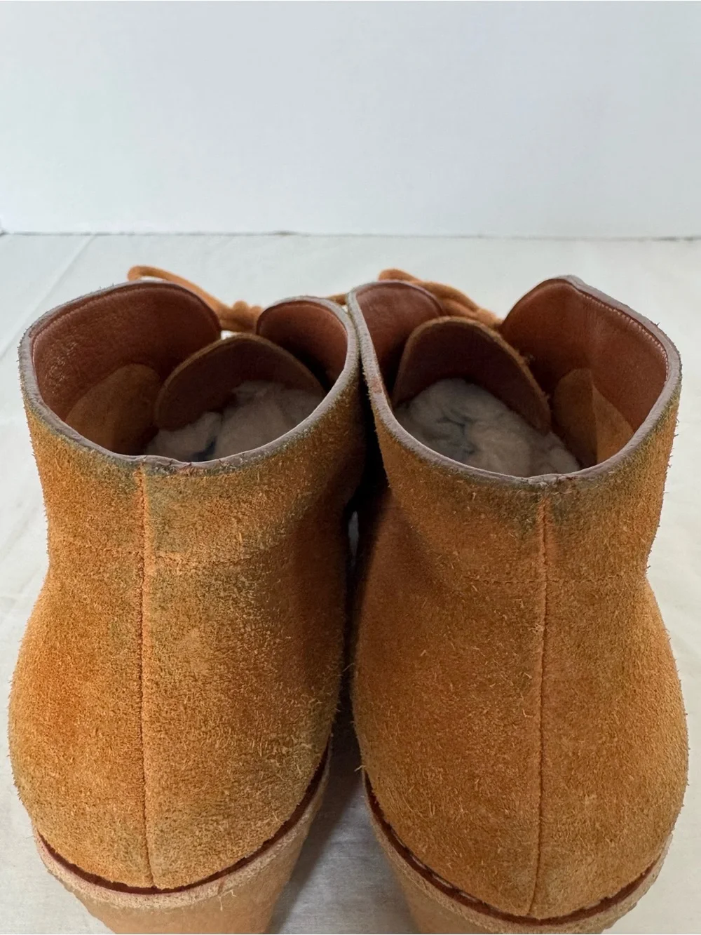 Cole Haan Cognac Suede Wedge Ankle Booties 9